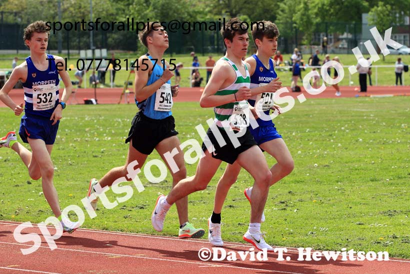 Men and Boys 1500 metres, 2022 North Eastern Track and Field Champs., Middlesbrough. David T. Hewitson/Sports for All Pics